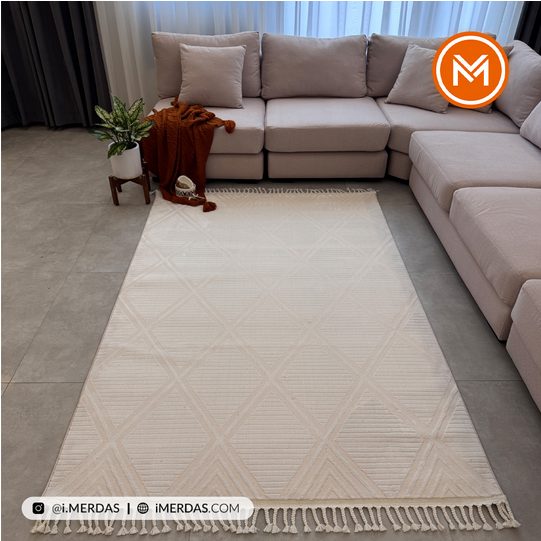 فرش ایکیا کد 42312 زمینه کرم